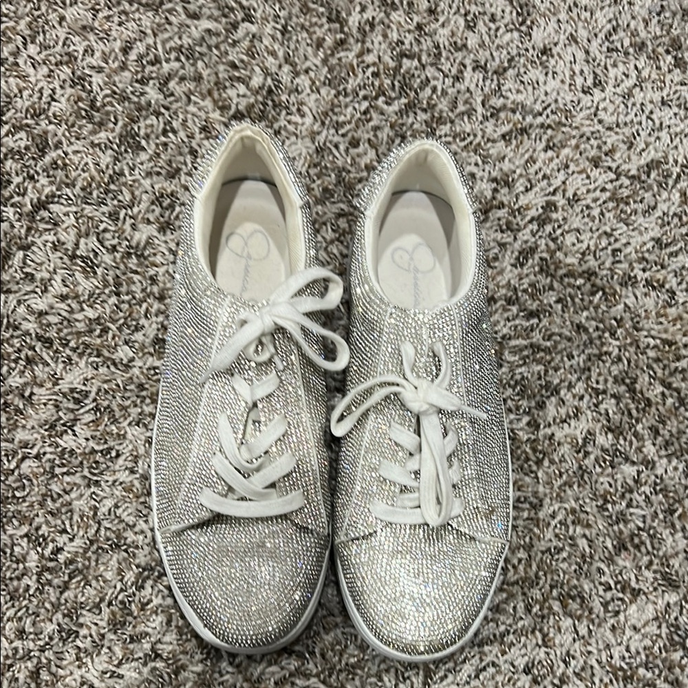 Sam Edelman Silver Glitter Sneakers